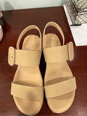 Michael Kors Tan Strap Buckle Slingback Sandals